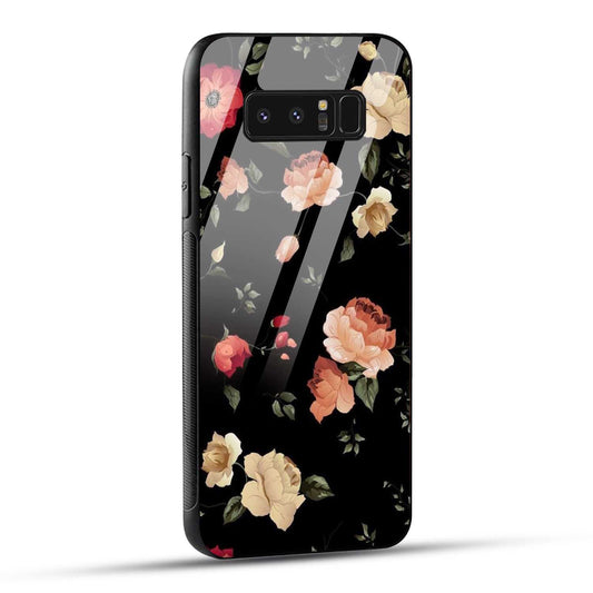 Samsung Galaxy Note 8 Back Cover Flowers Froral Printed Glass Case
