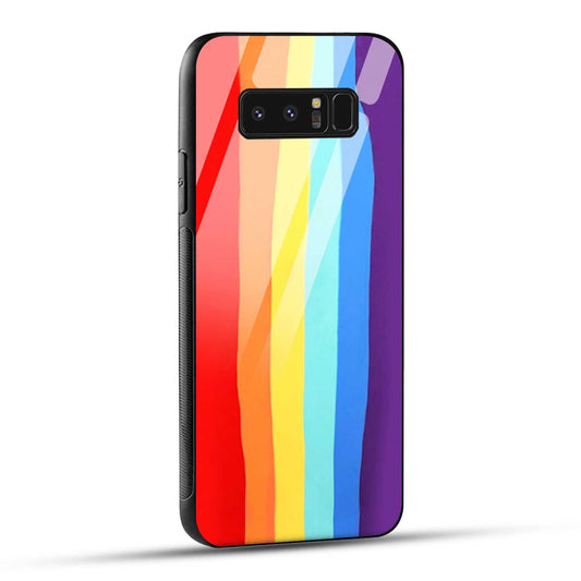 Samsung Galaxy Note 8 Back Cover Rainbow Color Printed Glass Case