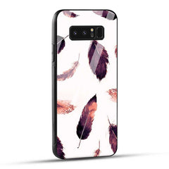 Samsung Galaxy Note 8 Back Cover Beautiful Feathers Glass Case