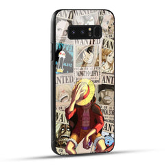 Samsung Galaxy Note 8 Back Cover Anime One Piece Wanted Luffy  Printed Glass Case