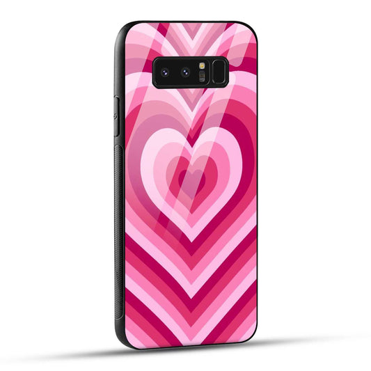 Samsung Galaxy Note 8 Back Cover Love Hearts Printed Glass Case