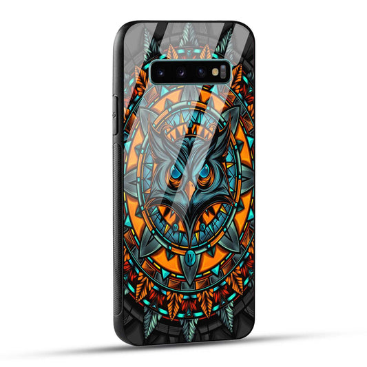 Samsung Galaxy S10 Plus Back Cover Attractive Owl Printed Glass Case