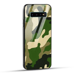 Samsung Galaxy S10 Plus Back Cover Camouflage Printed Glass Case