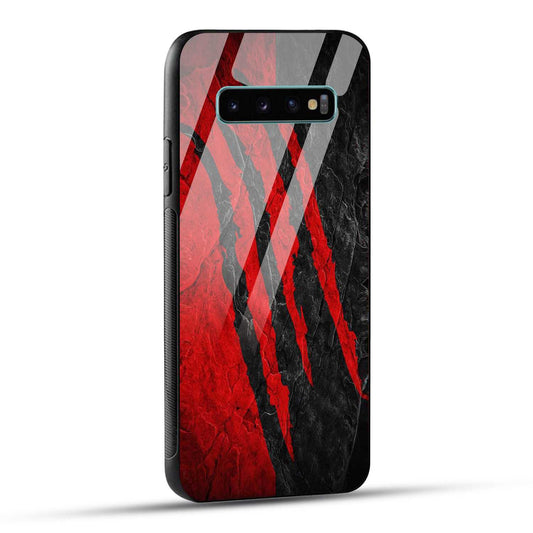 Samsung Galaxy S10 Plus Back Cover Red Printed Glass Case