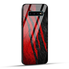 Samsung Galaxy S10 Plus Back Cover Red Printed Glass Case