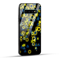 Samsung Galaxy S10 Plus Back Cover Yellow Geometric Glass Case