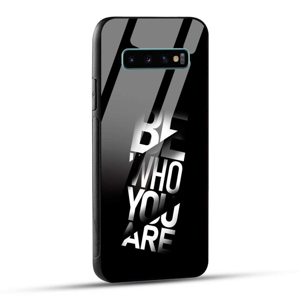 Samsung Galaxy S10 Plus Back Cover Be Who You Are Printed Glass Case