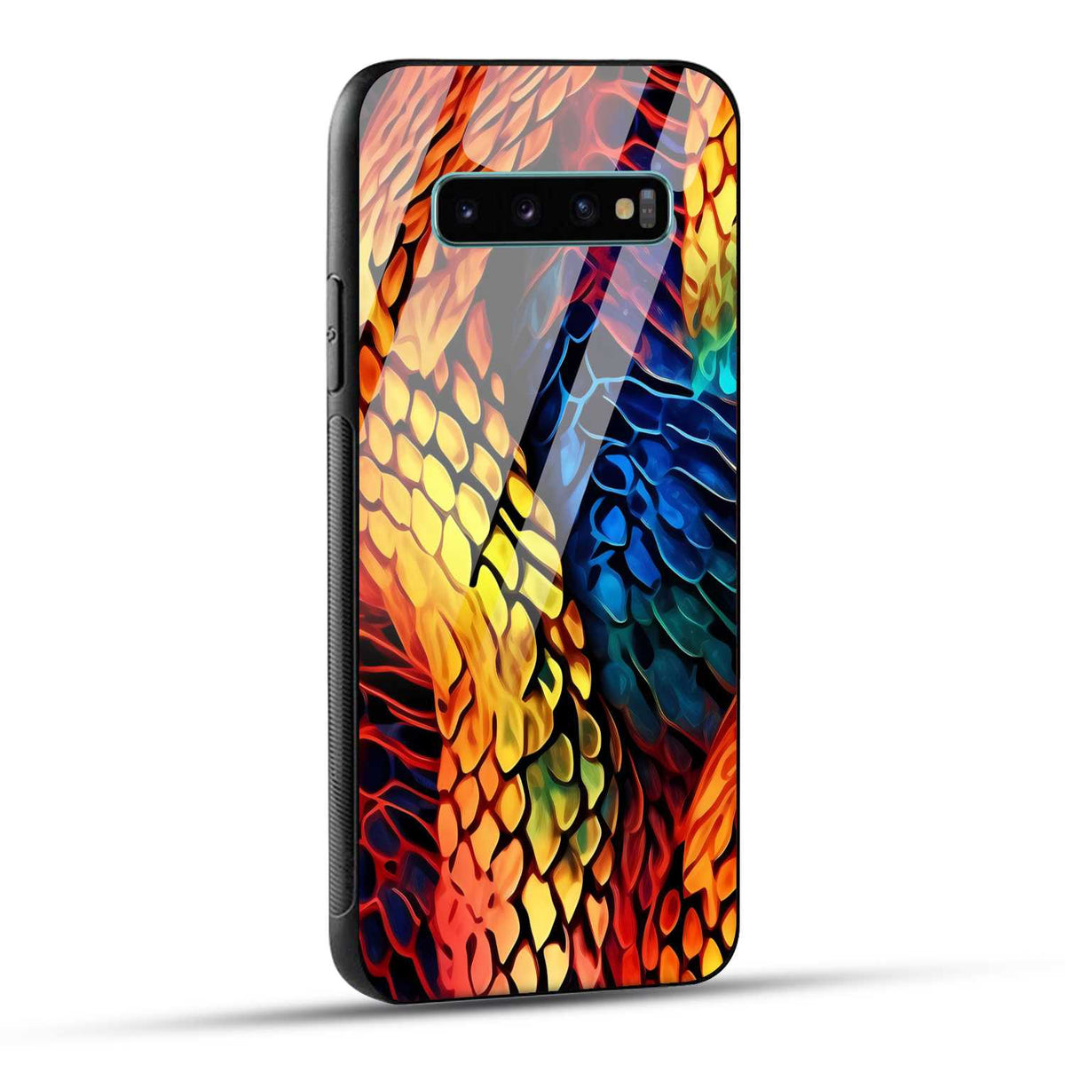 Samsung Galaxy S10 Plus Back Cover Colorburst Jungle Rainbow Animal Spots Printed Glass Case