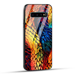 Samsung Galaxy S10 Plus Back Cover Colorburst Jungle Rainbow Animal Spots Printed Glass Case