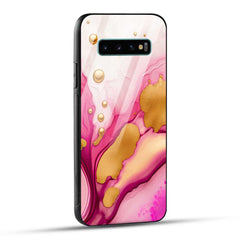 Samsung Galaxy S10 Plus Back Cover Golden Marble Printed Glass Case