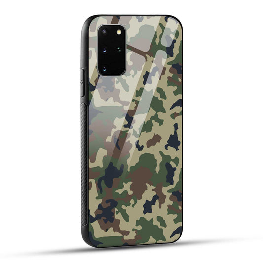 Samsung Galaxy S20 Plus Back Cover Army Pattern Printed Glass Case