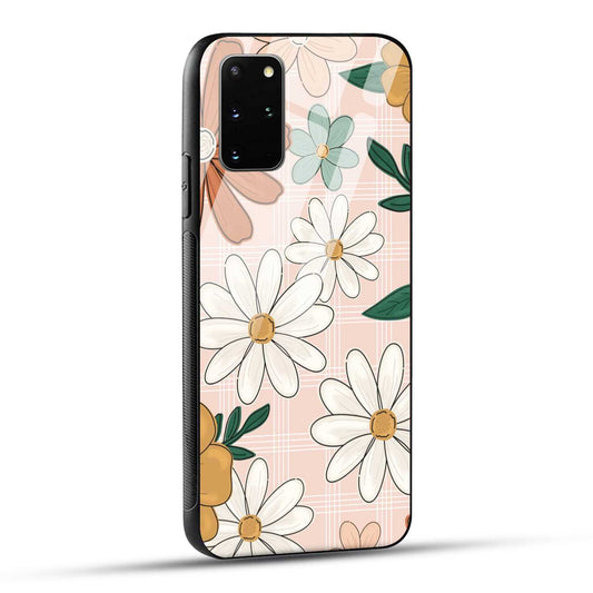 Samsung Galaxy S20 Plus Back Cover Retro Flower Art Printed Glass Case