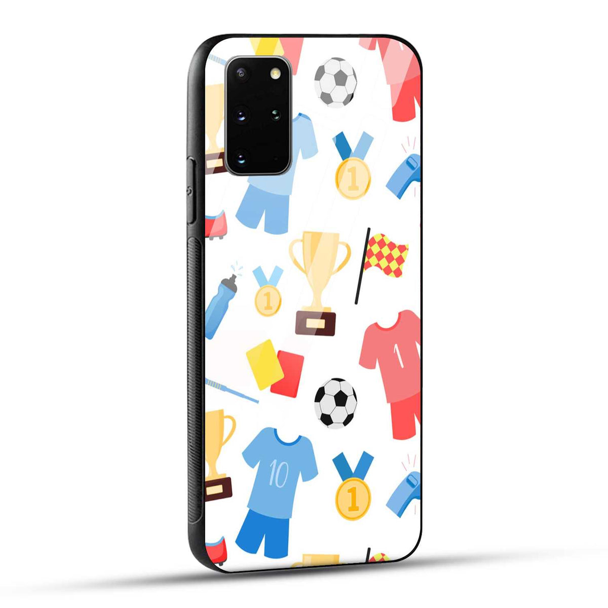 Samsung Galaxy S20 Plus Back Cover Love For Football Printed Glass Case