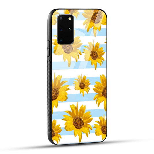 Samsung Galaxy S20 Plus Back Cover Beautiful Sunflower Doodle Printed Glass Case