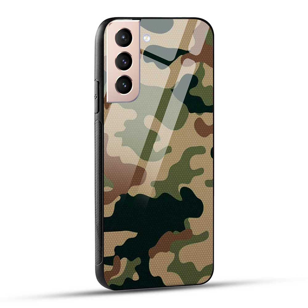 Samsung Galaxy S21 5G Back Cover Military Camouflage Trendy Glass Case