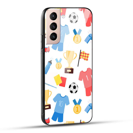 Samsung Galaxy S21 5G Back Cover Love For Football Printed Glass Case