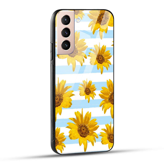 Samsung Galaxy S21 5G Back Cover Beautiful Sunflower Doodle Printed Glass Case