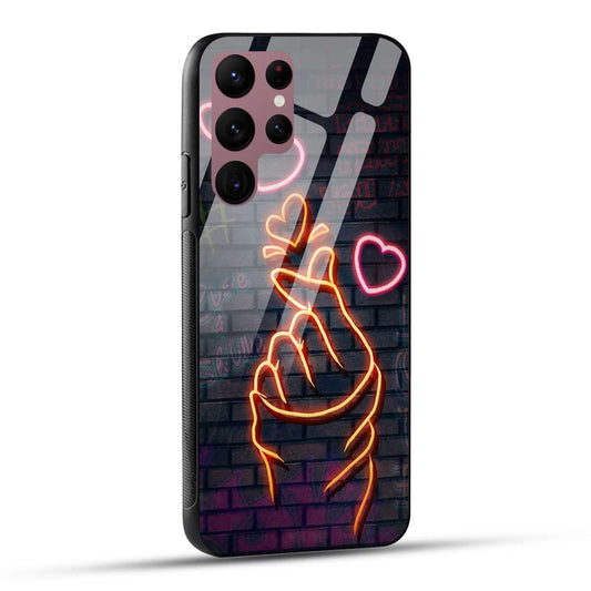 Samsung Galaxy S22 Ultra 5G Back Cover Swag Cute Hearts Printed Glass Case
