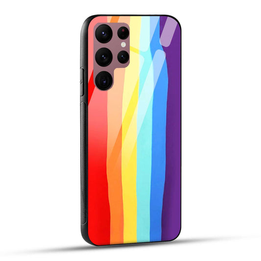 Samsung Galaxy S22 Ultra 5G Back Cover Rainbow Color Printed Glass Case