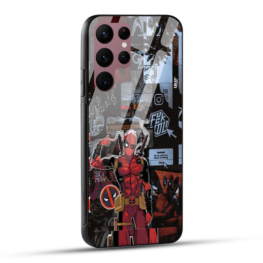 Samsung Galaxy S22 Ultra 5G Back Cover Superhero Collage Printed Glass Case