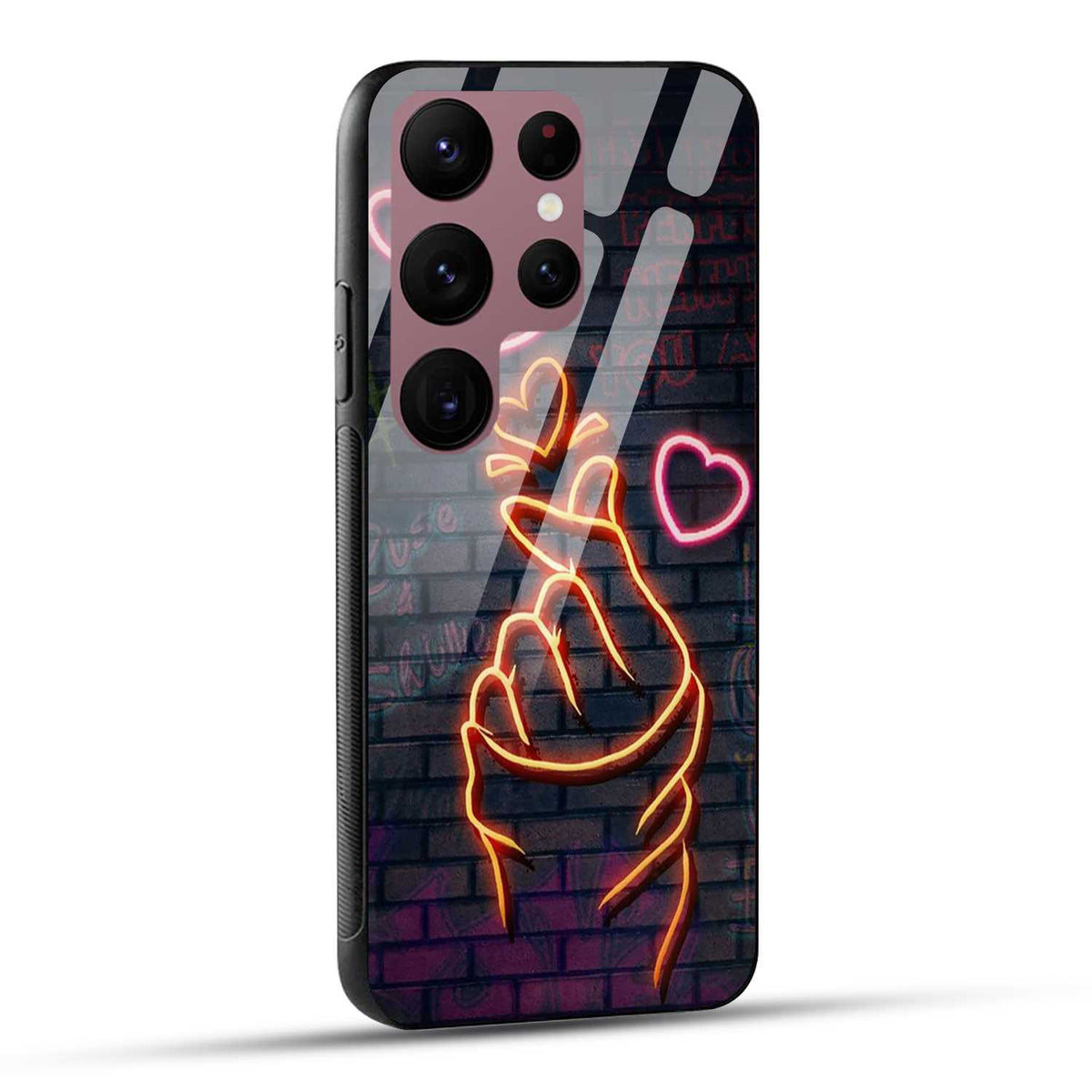 Samsung Galaxy S23 Ultra 5G Back Cover Swag Cute Hearts Printed Glass Case