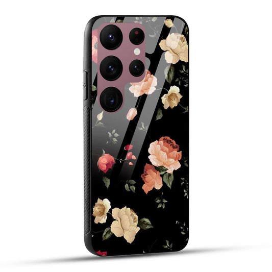 Samsung Galaxy S23 Ultra 5G Back Cover Flowers Froral Printed Glass Case