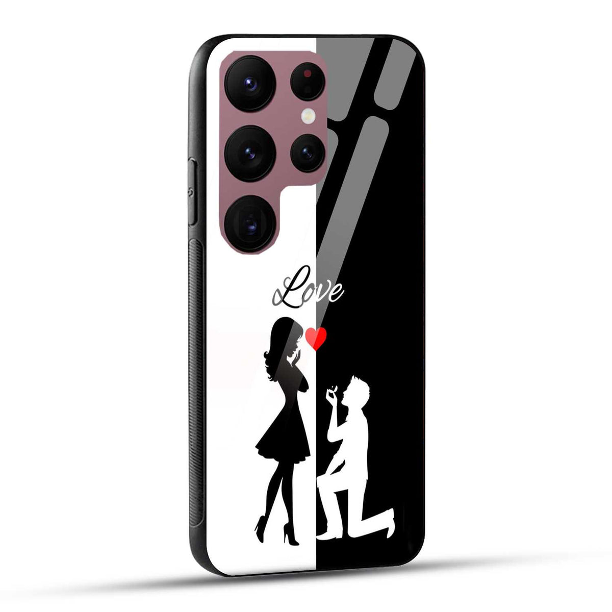 Samsung Galaxy S23 Ultra 5G Back Cover Love Proposal Printed Glass Case