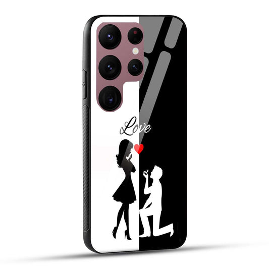 Samsung Galaxy S23 Ultra 5G Back Cover Love Proposal Printed Glass Case