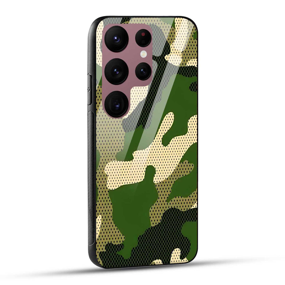 Samsung Galaxy S23 Ultra 5G Back Cover Camouflage Printed Glass Case