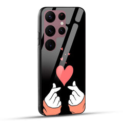 Samsung Galaxy S23 Ultra 5G Back Cover Love Expressing Printed Glass Case