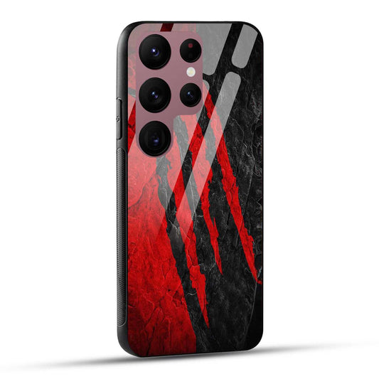Samsung Galaxy S23 Ultra 5G Back Cover Red Printed Glass Case