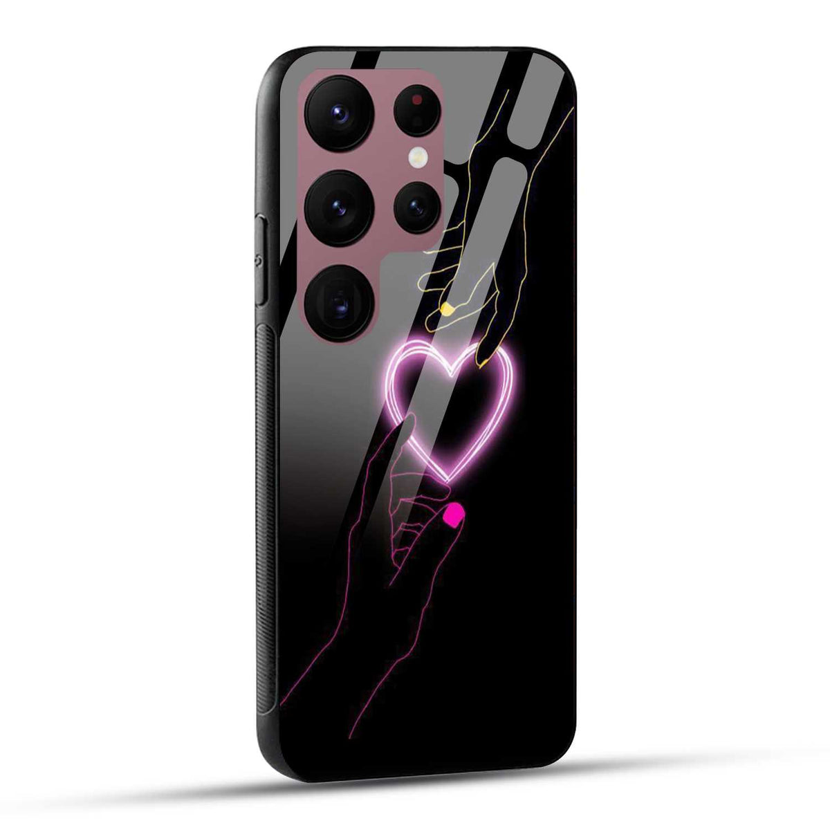 Samsung Galaxy S23 Ultra 5G Back Cover Love Forever Heart Printed Glass Case