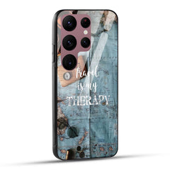 Samsung Galaxy S23 Ultra 5G Back Cover Travel Is My Therapy Printed Glass Case