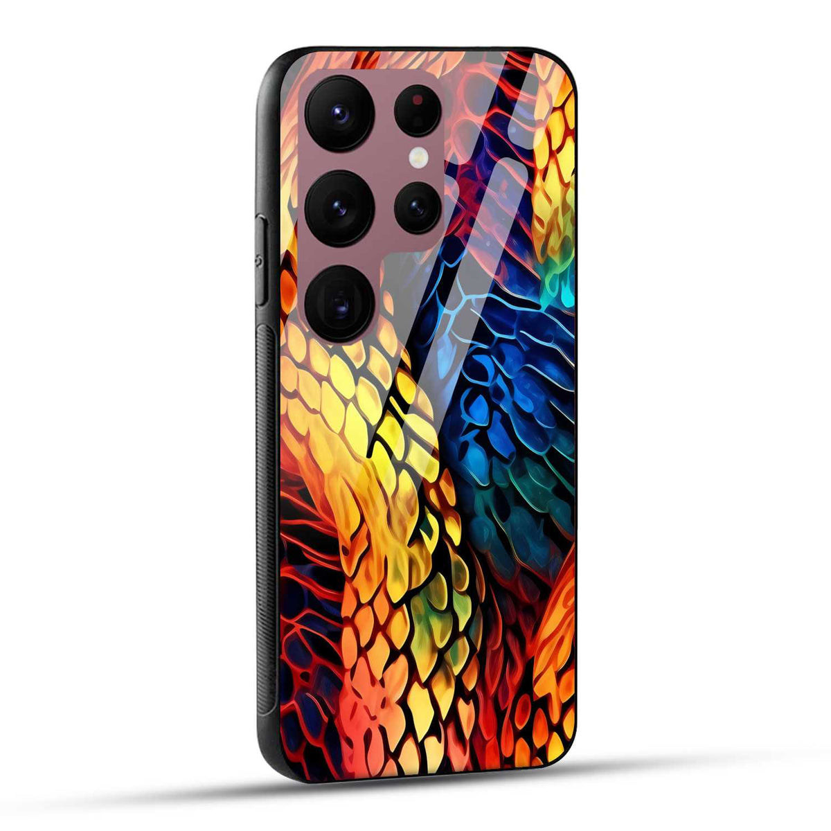 Samsung Galaxy S23 Ultra 5G Back Cover Colorburst Jungle Rainbow Animal Spots Printed Glass Case
