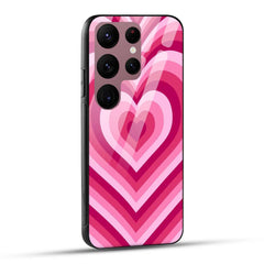 Samsung Galaxy S23 Ultra 5G Back Cover Love Hearts Printed Glass Case