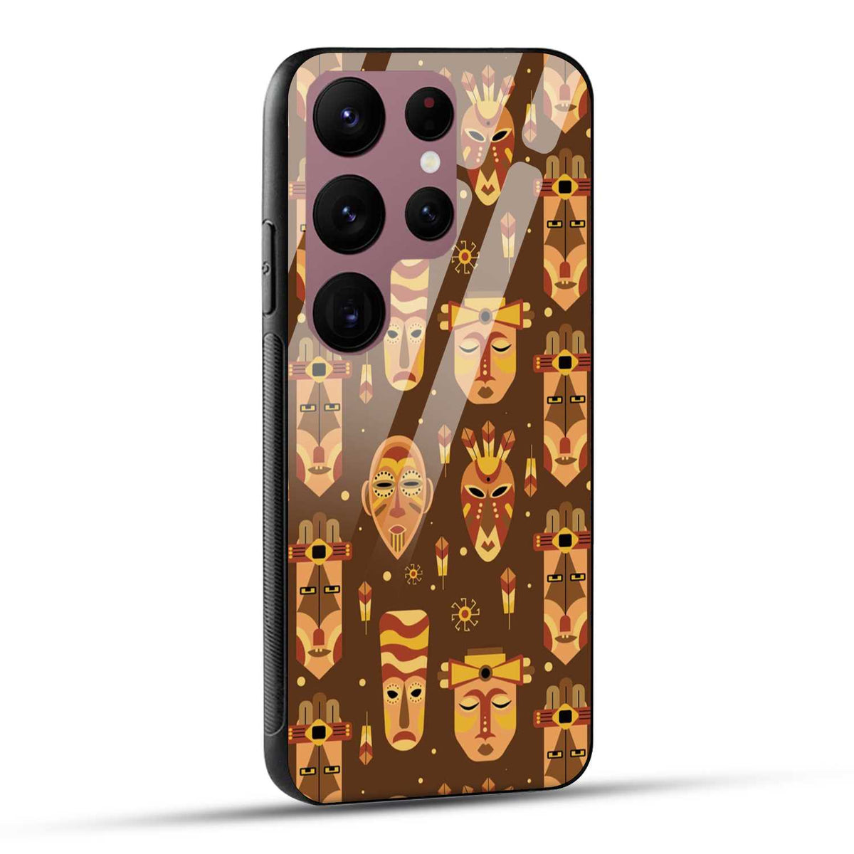 Samsung Galaxy S23 Ultra 5G Back Cover Tribal African Mask Printed Glass Case