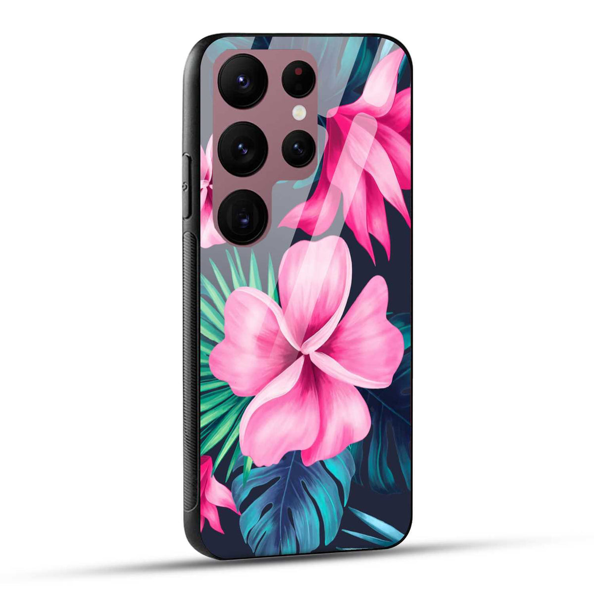 Samsung Galaxy S23 Ultra 5G Back Cover Retro Flowers  Printed Glass Case