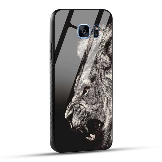 Samsung Galaxy S7 Edge Back Cover King Lion Glass Case