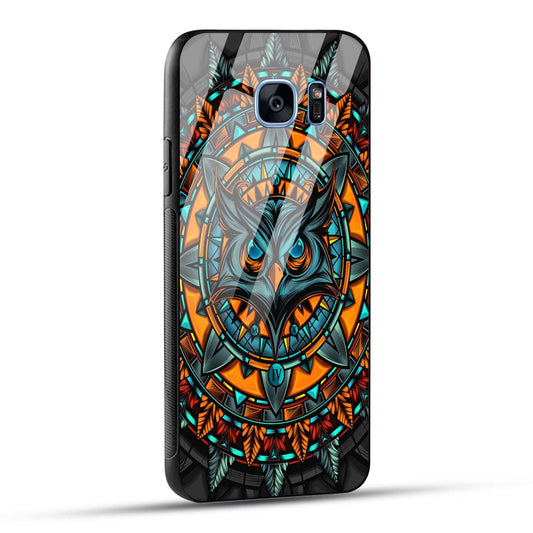 Samsung Galaxy S7 Edge Back Cover Attractive Owl Printed Glass Case