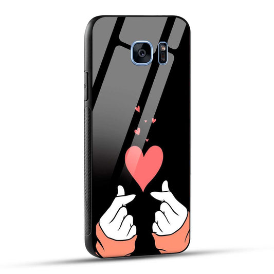 Samsung Galaxy S7 Edge Back Cover Love Expressing Printed Glass Case