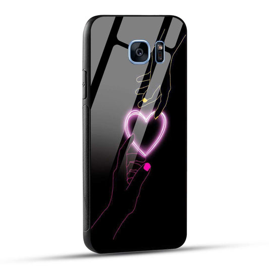 Samsung Galaxy S7 Edge Back Cover Love Forever Heart Printed Glass Case