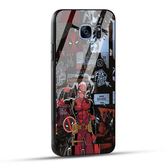 Samsung Galaxy S7 Edge Back Cover Superhero Collage Printed Glass Case