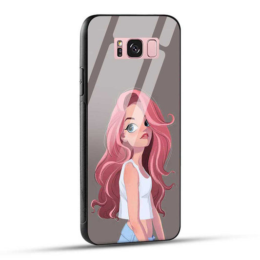 Samsung Galaxy S8 Plus Back Cover Animated Cute Girl Glass Case