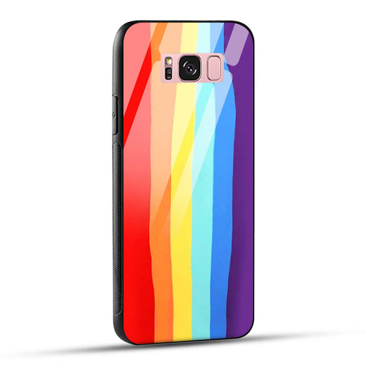 Samsung Galaxy S8 Plus Back Cover Rainbow Color Printed Glass Case