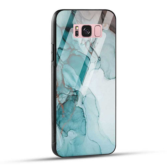 Samsung Galaxy S8 Plus Back Cover Blue Green Marble Glass Case