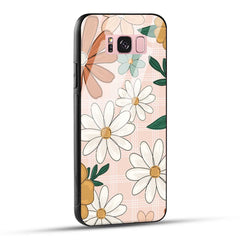 Samsung Galaxy S8 Plus Back Cover Retro Flower Art Printed Glass Case