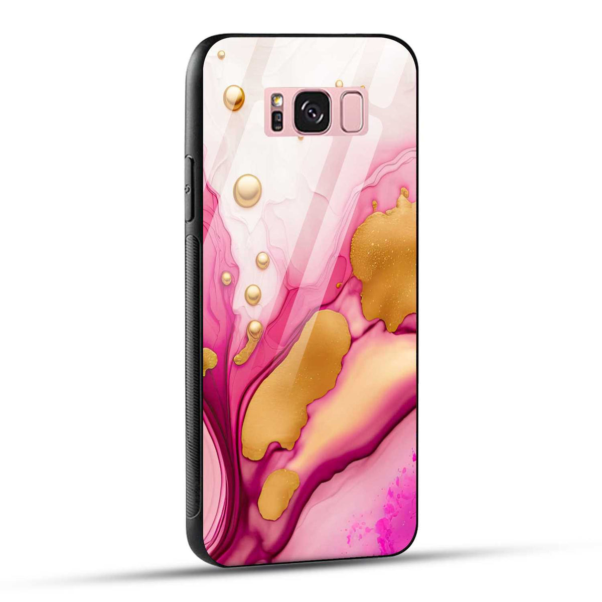 Samsung Galaxy S8 Plus Back Cover Golden Marble Printed Glass Case