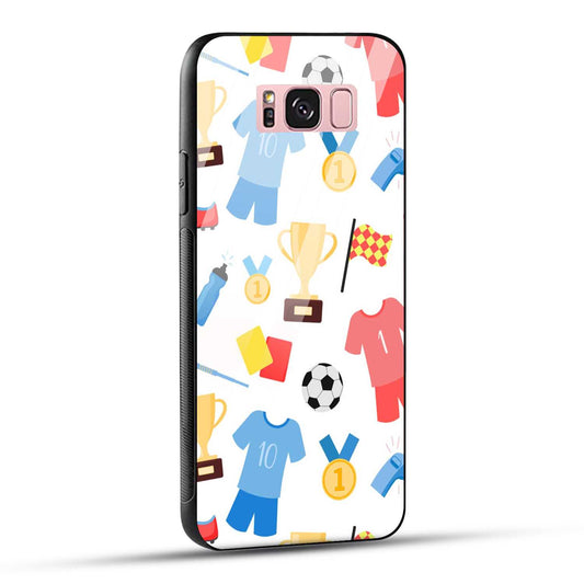 Samsung Galaxy S8 Plus Back Cover Love For Football Printed Glass Case