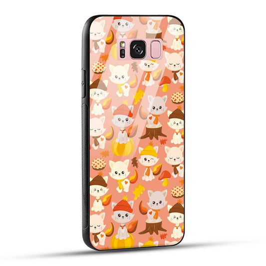 Samsung Galaxy S8 Plus Back Cover Cute Kittys Printed Glass Case