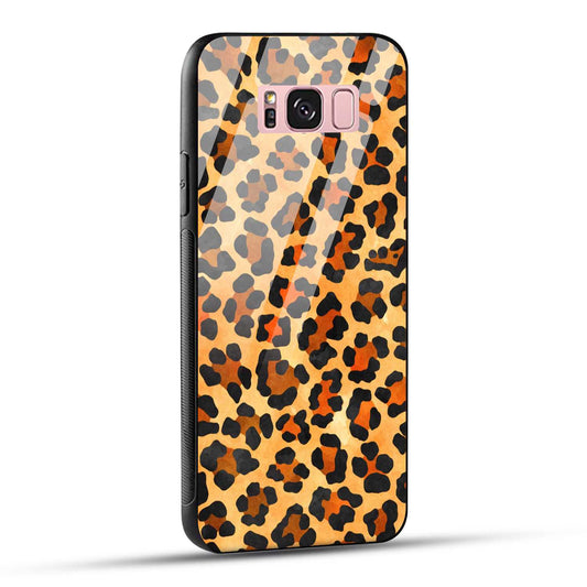 Samsung Galaxy S8 Plus Back Cover Leopard Pattern Printed Glass Case